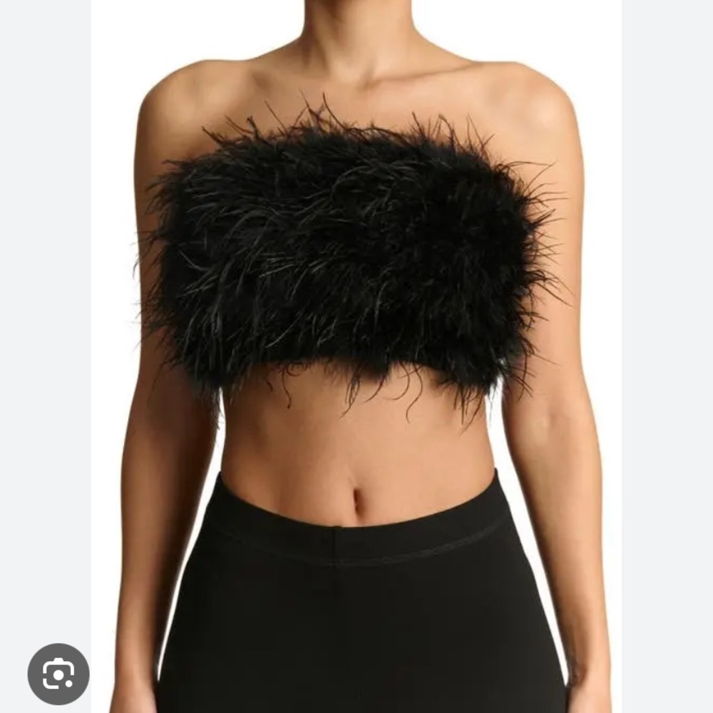 NWT Naked Wardrobe Black Feather top